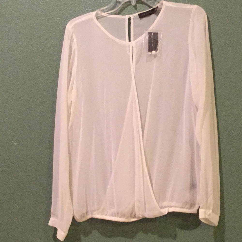 Sheer cream blouse